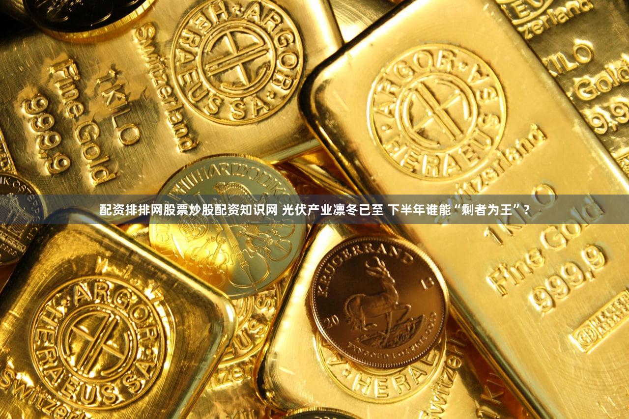 配资排排网股票炒股配资知识网 光伏产业凛冬已至 下半年谁能“剩者为王”？