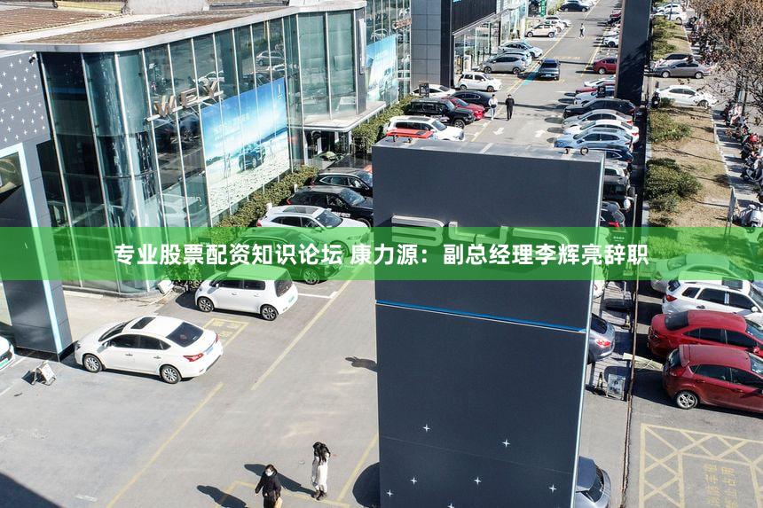专业股票配资知识论坛 康力源:副总经理李辉亮辞职