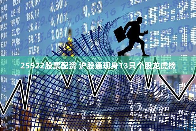 25522股票配资 沪股通现身13只个股龙虎榜