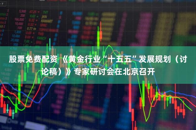 股票免费配资 《黄金行业“十五五”发展规划(讨论稿)》专家研讨会在北京召开